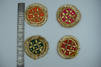 Dark Pink Color Jaal Gotapatti Patch 3 Inch (10 Pcs)