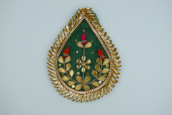 Green Pan Shape Gotapatti Patch 5 Inch (5 Pc)