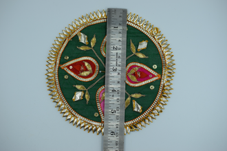 Green Base Star Design Gotapatti Patch 6 Inch(2 Pc)