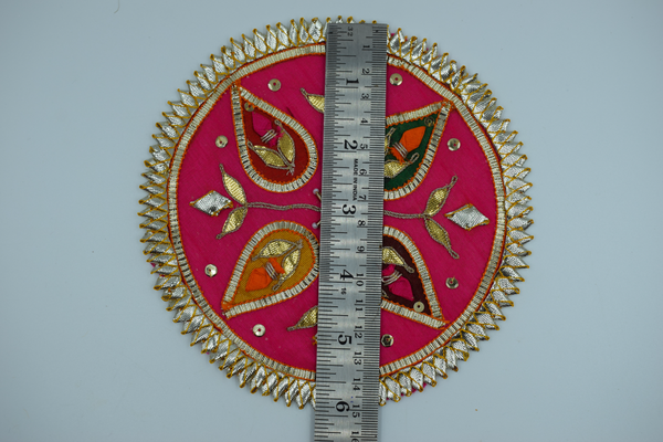 Dark Pink Base Star Design Gotapatti Patch 6 Inch(2 Pc)