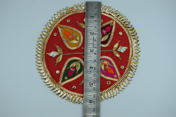 Red Base Star Design Gotapatti Patch 6 Inch(2 Pc)