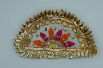 Orange Semi-Circle Gotapatti Patch