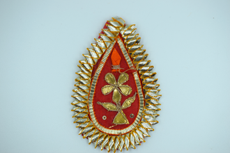 Orange Small Pan Shape Gotapatti Patch 3.5 Inch (5 Pc)