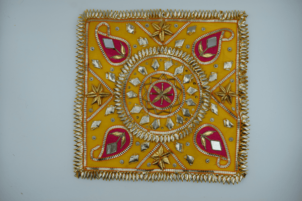 Yellow Square 8*8 Inch Gotapatti Patch
