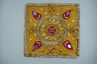 Yellow Square 8*8 Inch Gotapatti Patch