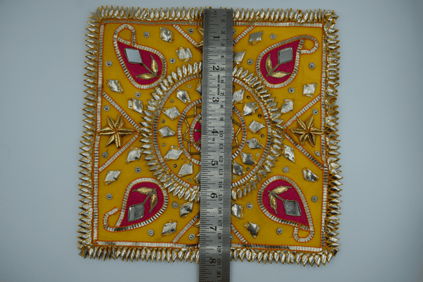 Yellow Square 8*8 Inch Gotapatti Patch