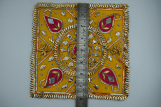 Yellow Square 8*8 Inch Gotapatti Patch