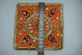 Orange Square 8*8 Inch Gotapatti Patch