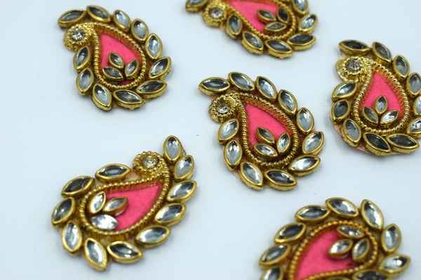Pink Kundan Ambiya Buti For Decoration(Pack of 10 Pcs)