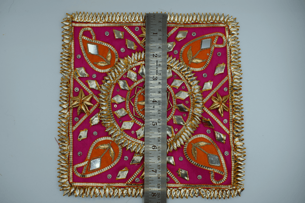 Pink Square 8*8 Inch Gotapatti Patch