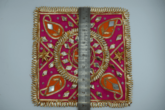 Pink Square 8*8 Inch Gotapatti Patch