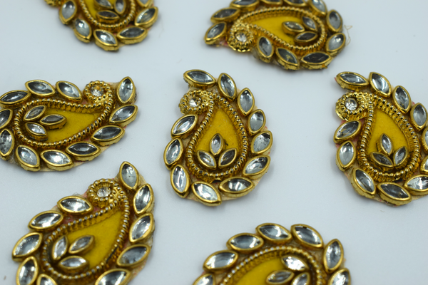 Orangish Yellow Kundan Ambiya Buti For Decoration(Pack of 10 Pcs)