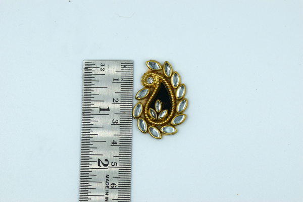 Dark Green Kundan Ambiya Buti For Decoration(Pack of 10 Pcs)
