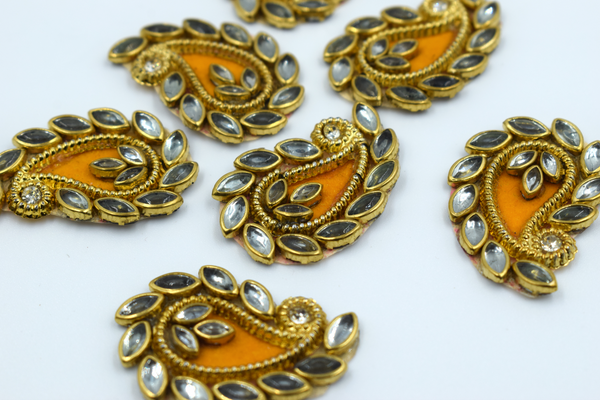 Yellow Kundan Ambiya Buti For Decoration(Pack of 10 Pcs)