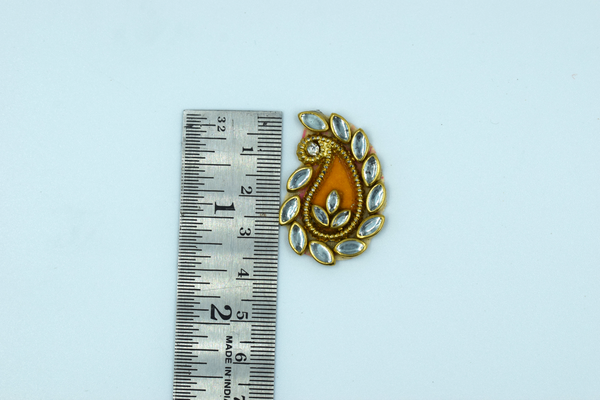 Yellow Kundan Ambiya Buti For Decoration(Pack of 10 Pcs)