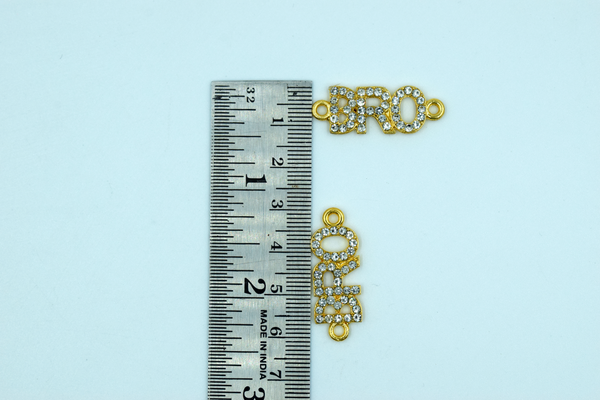 Bro With Stones Pendant For Rakhi Making (12 Pcs)