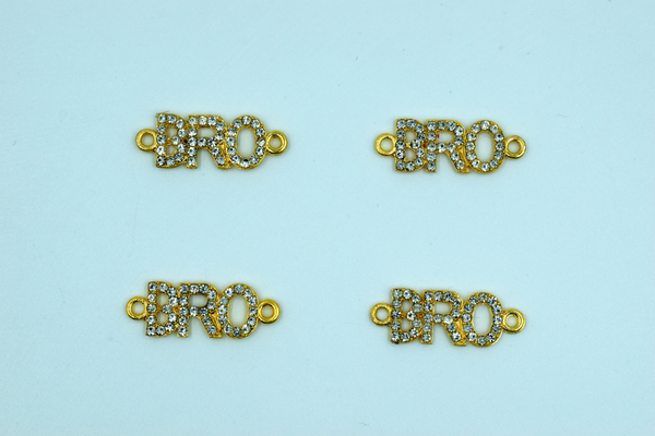 Bro With Stones Pendant For Rakhi Making (12 Pcs)