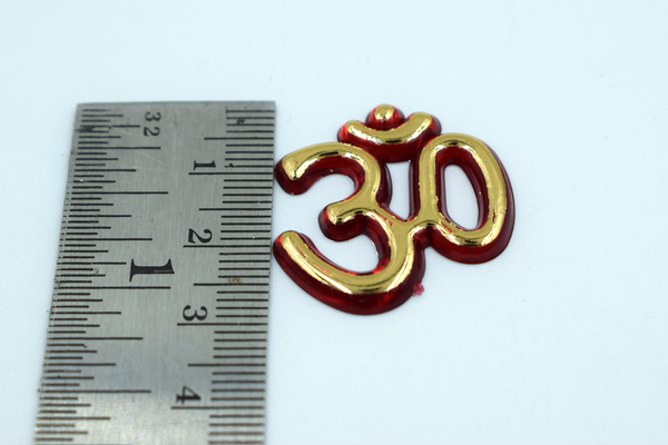 Red Acrylic Om For Sticking And Multipurpose (10 Pc)