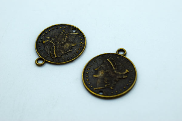 Quess Coin Black Metal Charm (10 Pcs)
