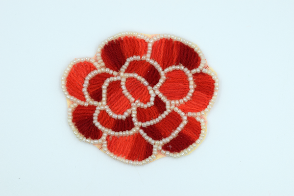 Big Red Rose Flower Buti (2 Pc) 3 inch