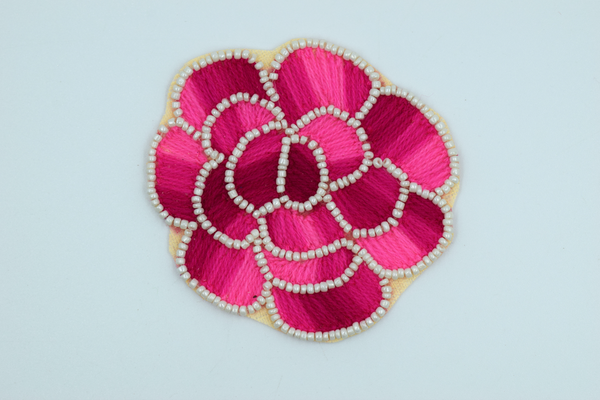 Big Pink Rose Flower Buti (2 Pc) 3 inch