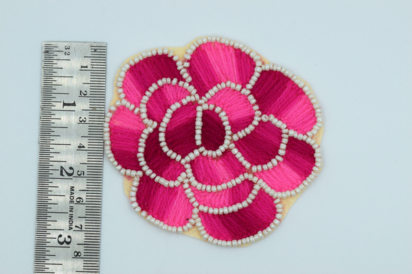 Big Pink Rose Flower Buti (2 Pc) 3 inch