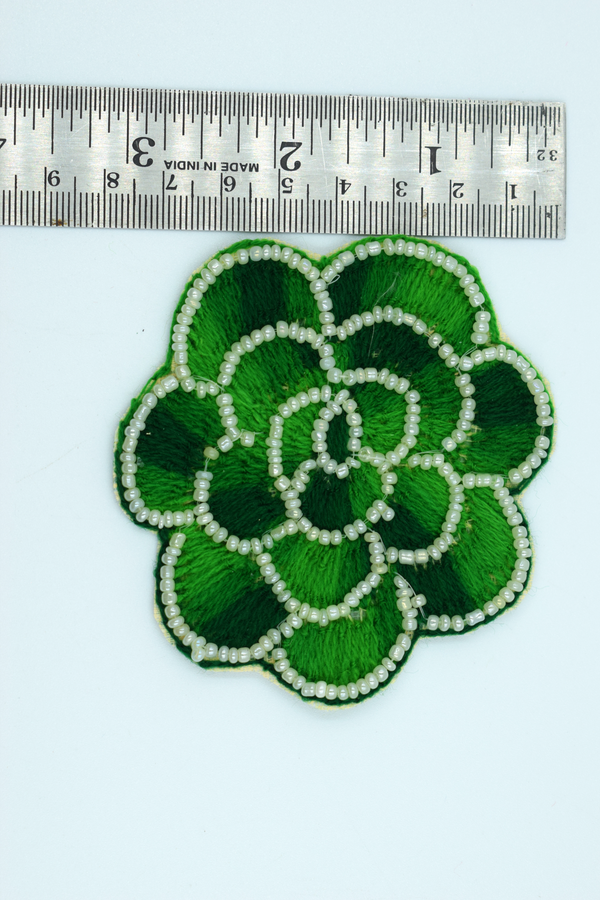 Big Green Rose Flower Buti (2 Pc) 3 inch