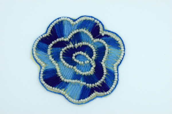 Big Dark Blue Rose Flower Buti (2 Pc) 3 inch