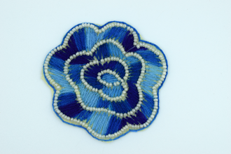Big Dark Blue Rose Flower Buti (2 Pc) 3 inch