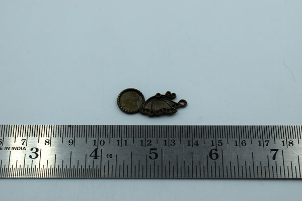 Butterfly With Stone Cavity Black Metal Charm (10 Pcs)