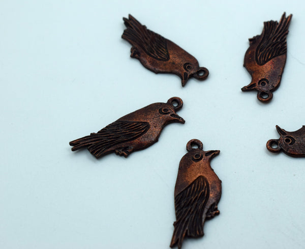 Vintage Look Bird Charm (10 Pcs)