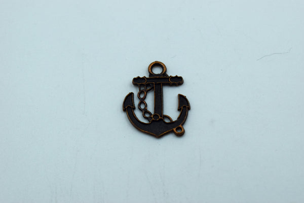 Black Metal Anchor Charm (10 Pc)