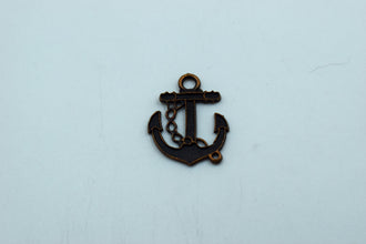 Black Metal Anchor Charm (10 Pc)