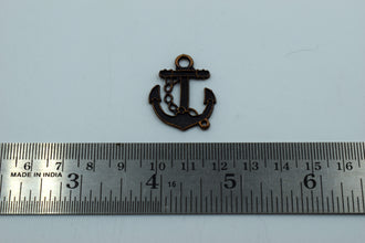 Black Metal Anchor Charm (10 Pc)