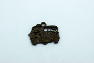 Auto Rickshaw Design Black Metal Charm (10 Pc