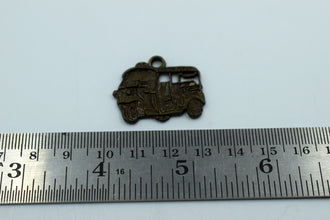 Auto Rickshaw Design Black Metal Charm (10 Pc