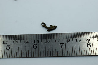Mini Fish Black Metal Charm (10 Pc)