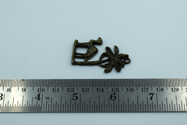 Camel With Tree Black Metal Charm (10 Pc)
