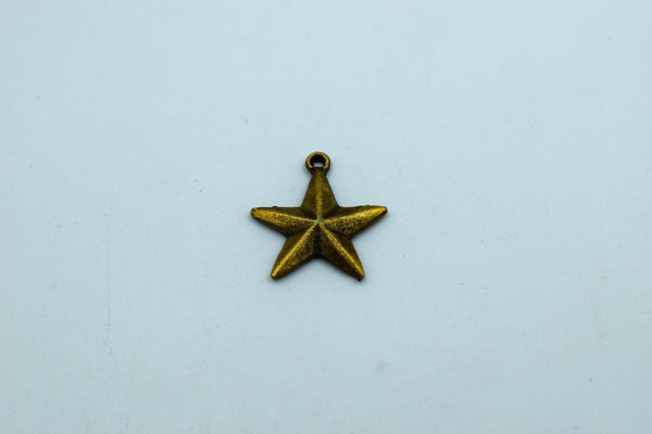 Black Metal Cute Star Charm (10 Pc)