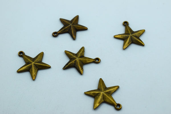 Black Metal Cute Star Charm (10 Pc)
