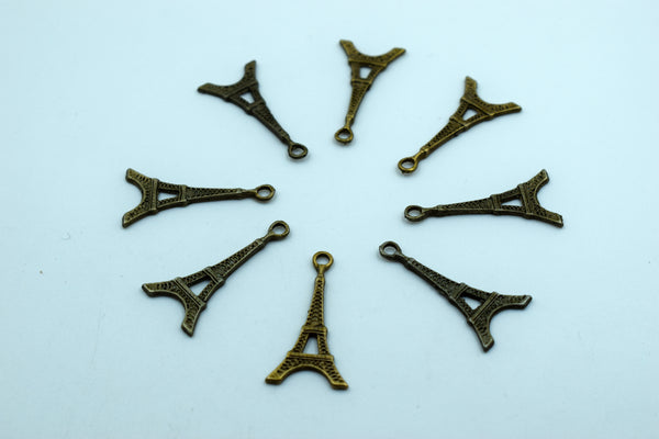 Eiffel Tower Black Metal Charm (10 Pc)