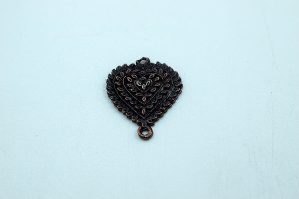 Black Polish Beautiful Heart Pendant For Bracelets (10 Pc)