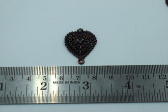 Black Polish Beautiful Heart Pendant For Bracelets (10 Pc)