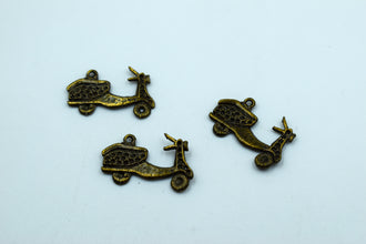 Scooter Black Metal Charm (10 Pc)