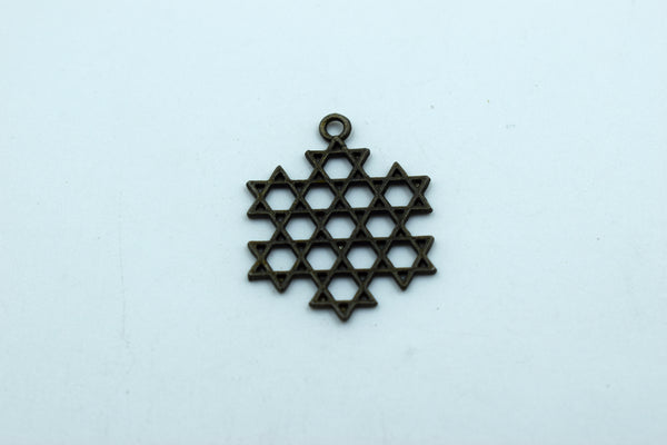 Snowflake Black Metal Charm (10 Pc)