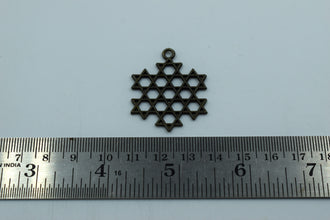 Snowflake Black Metal Charm (10 Pc)