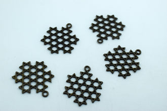 Snowflake Black Metal Charm (10 Pc)