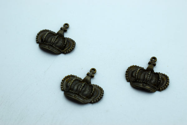 King Crown Black Metal Charm (10 Pc)