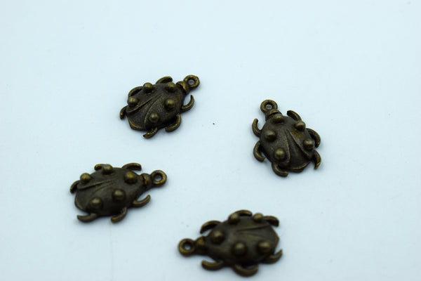Black Beetle Metal Charm (10 Pc)