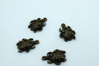 Black Beetle Metal Charm (10 Pc)